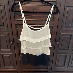 New York and Company Elegant Black and White Layered Women's Top